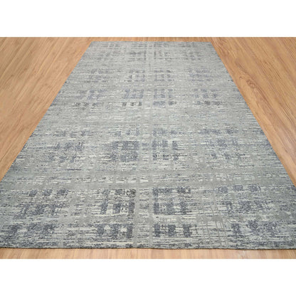 Modern and Contemporary Wool Hand Knotted Rug Grey No Border 13.10X20.2 -O064715