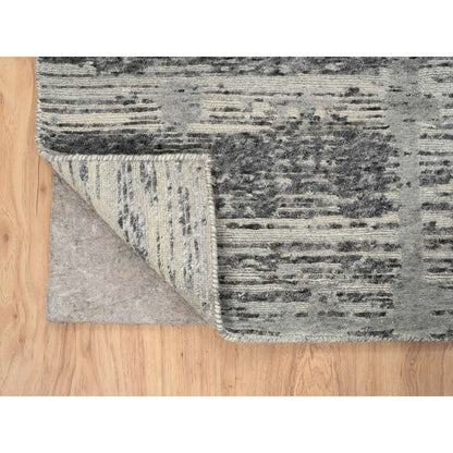 Modern and Contemporary Wool Hand Knotted Rug Grey No Border 4.0X6.1 -O064717