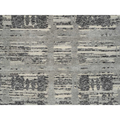 Modern and Contemporary Wool Hand Knotted Rug Grey No Border 4.0X6.1 -O064717