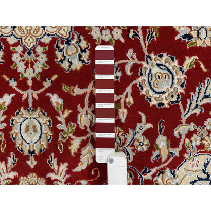 Fine Oriental Wool Hand Knotted Rug Red Ivory 5.9X6.0 -O064724