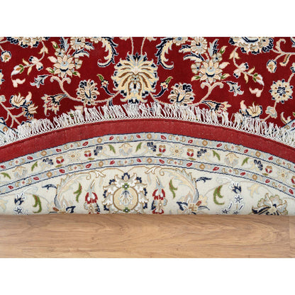 Fine Oriental Wool Hand Knotted Rug Red Ivory 9.1X9.1 -O064728