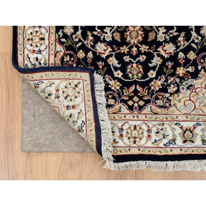 Fine Oriental Wool Hand Knotted Rug Blue Ivory 2.7X16.4 -O064738