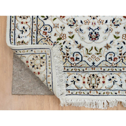 Fine Oriental Wool Hand Knotted Rug Ivory Ivory 2.9X26.2 -O064745