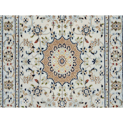 Fine Oriental Wool Hand Knotted Rug Ivory Ivory 2.9X26.2 -O064745