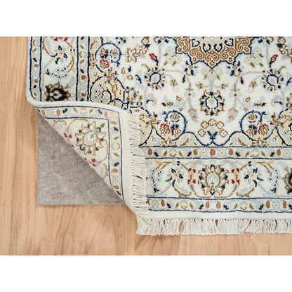 Fine Oriental Wool Hand Knotted Rug Ivory Ivory 3.0X3.1 -O064757