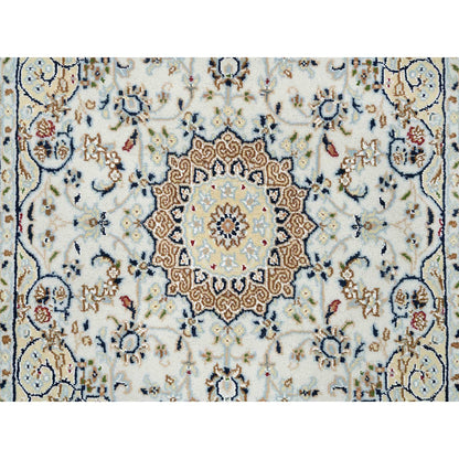 Fine Oriental Wool Hand Knotted Rug Ivory Ivory 3.0X3.1 -O064757