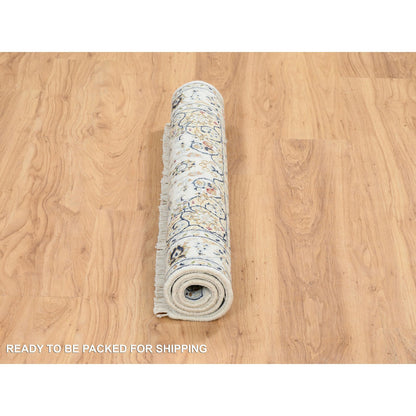 Fine Oriental Wool Hand Knotted Rug Ivory Ivory 3.0X3.1 -O064758