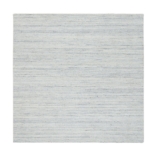 Modern and Contemporary Wool Hand Loomed Rug Ivory No Border 8.0X8.0 -O064771