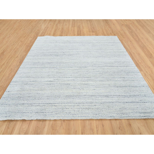 Modern and Contemporary Wool Hand Loomed Rug Ivory No Border 8.0X8.0 -O064771