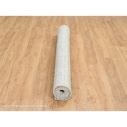 Modern and Contemporary Wool Hand Loomed Rug Ivory No Border 6.0X6.0 -O064773