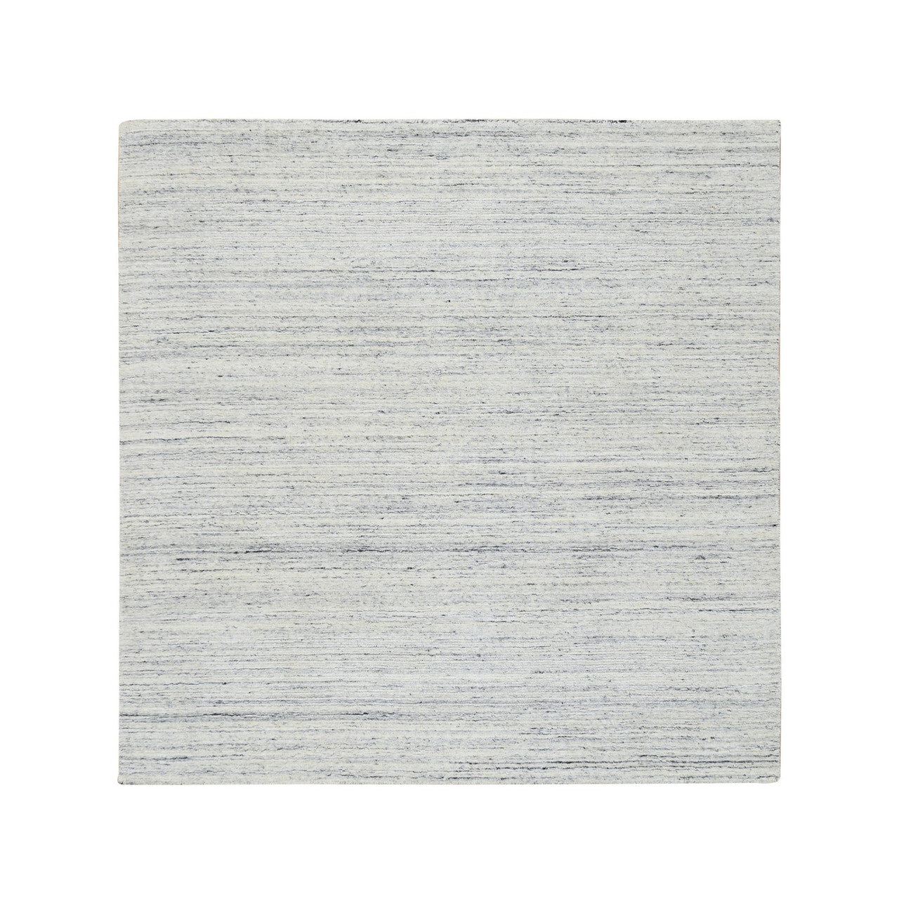 Ivory 6'0" x 6'0" Modern and Contemporary Handloom Wool Rug - Sku: O064774