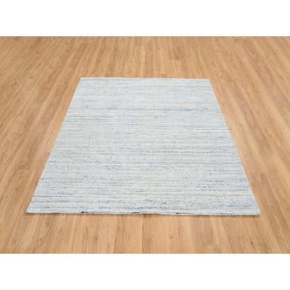 Modern and Contemporary Wool Hand Loomed Rug Ivory No Border 6.0X6.0 -O064774