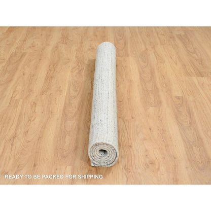 Modern and Contemporary Wool Hand Loomed Rug Ivory No Border 6.0X6.0 -O064774