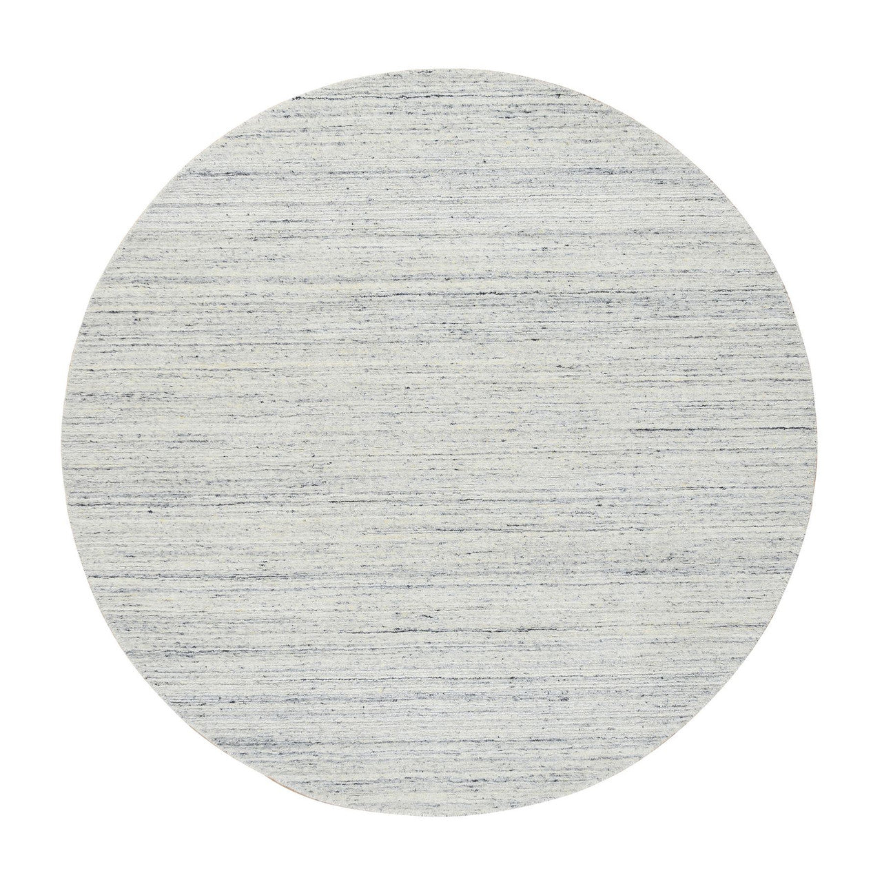Ivory 6'0" x 6'0" Modern and Contemporary Handloom Wool Rug - Sku: O064777