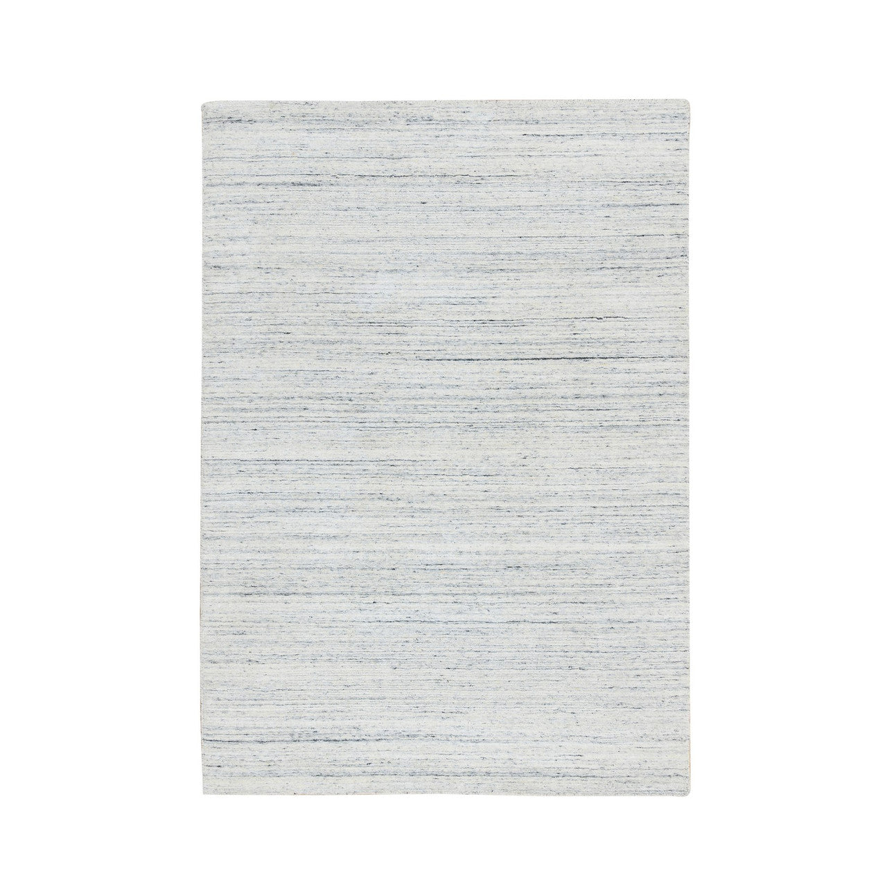 Ivory 5'0" x 7'0" Modern and Contemporary Handloom Wool Rug - Sku: O064779