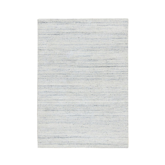 Modern and Contemporary Wool Hand Loomed Rug Ivory No Border 5.0X7.0 -O064779