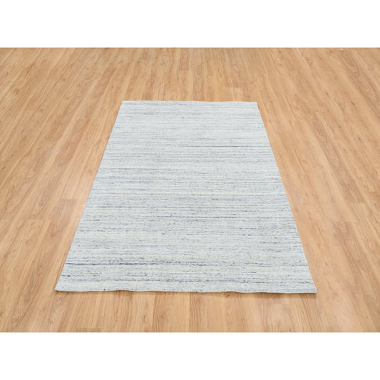 Modern and Contemporary Wool Hand Loomed Rug Ivory No Border 5.0X7.0 -O064779