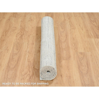 Modern and Contemporary Wool Hand Loomed Rug Ivory No Border 5.0X7.0 -O064779