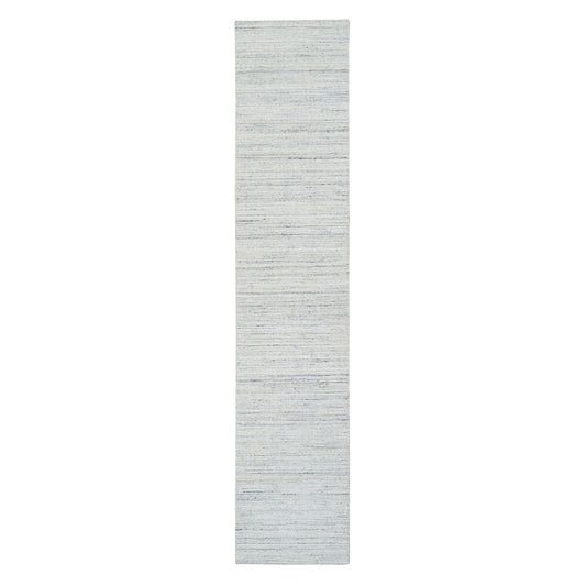 Modern and Contemporary Wool Hand Loomed Rug Ivory No Border 2.6X12.0 -O064780