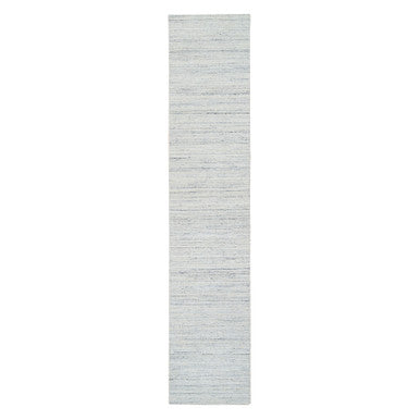 Modern and Contemporary Wool Hand Loomed Rug Ivory No Border 2.6X12.0 -O064780