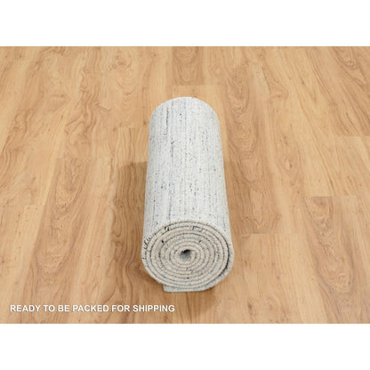 Modern and Contemporary Wool Hand Loomed Rug Ivory No Border 2.6X12.0 -O064780
