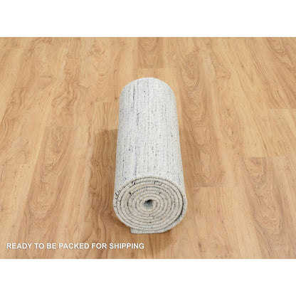 Modern and Contemporary Wool Hand Loomed Rug Ivory No Border 2.6X11.10 -O064781