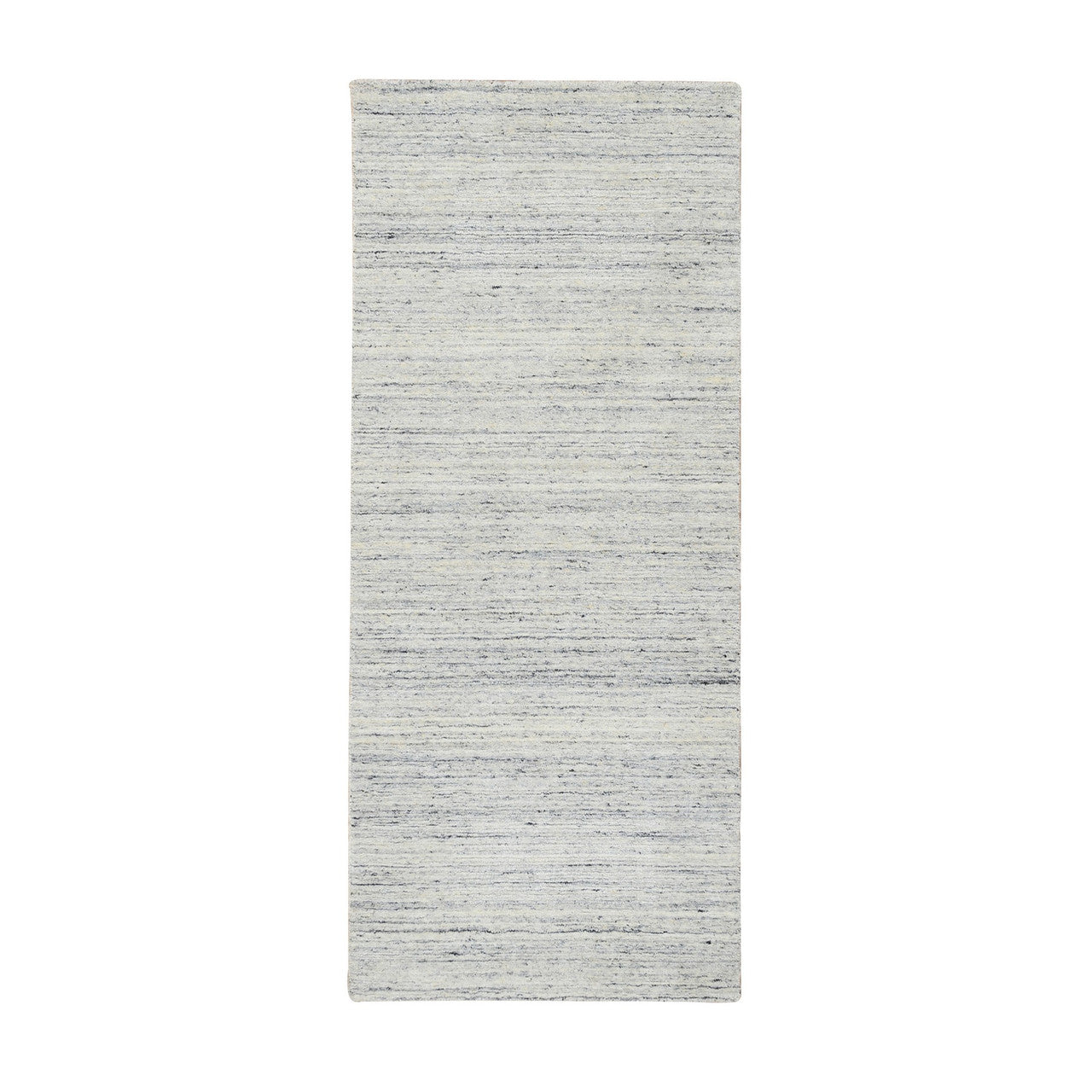 Ivory 2'6" x 6'0" Modern and Contemporary Handloom Wool Rug - Sku: O064786