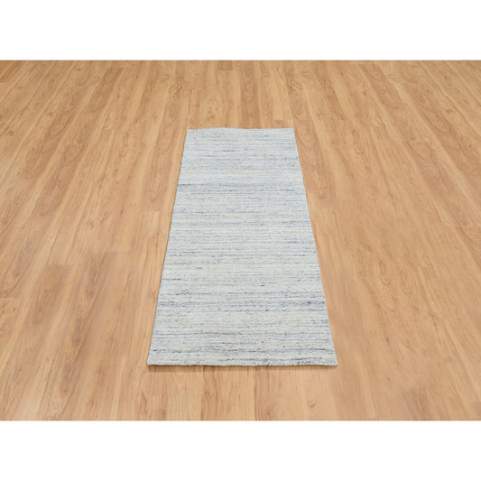 Modern and Contemporary Wool Hand Loomed Rug Ivory No Border 2.6X6.0 -O064786