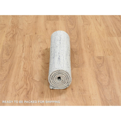 Modern and Contemporary Wool Hand Loomed Rug Ivory No Border 2.6X6.0 -O064786