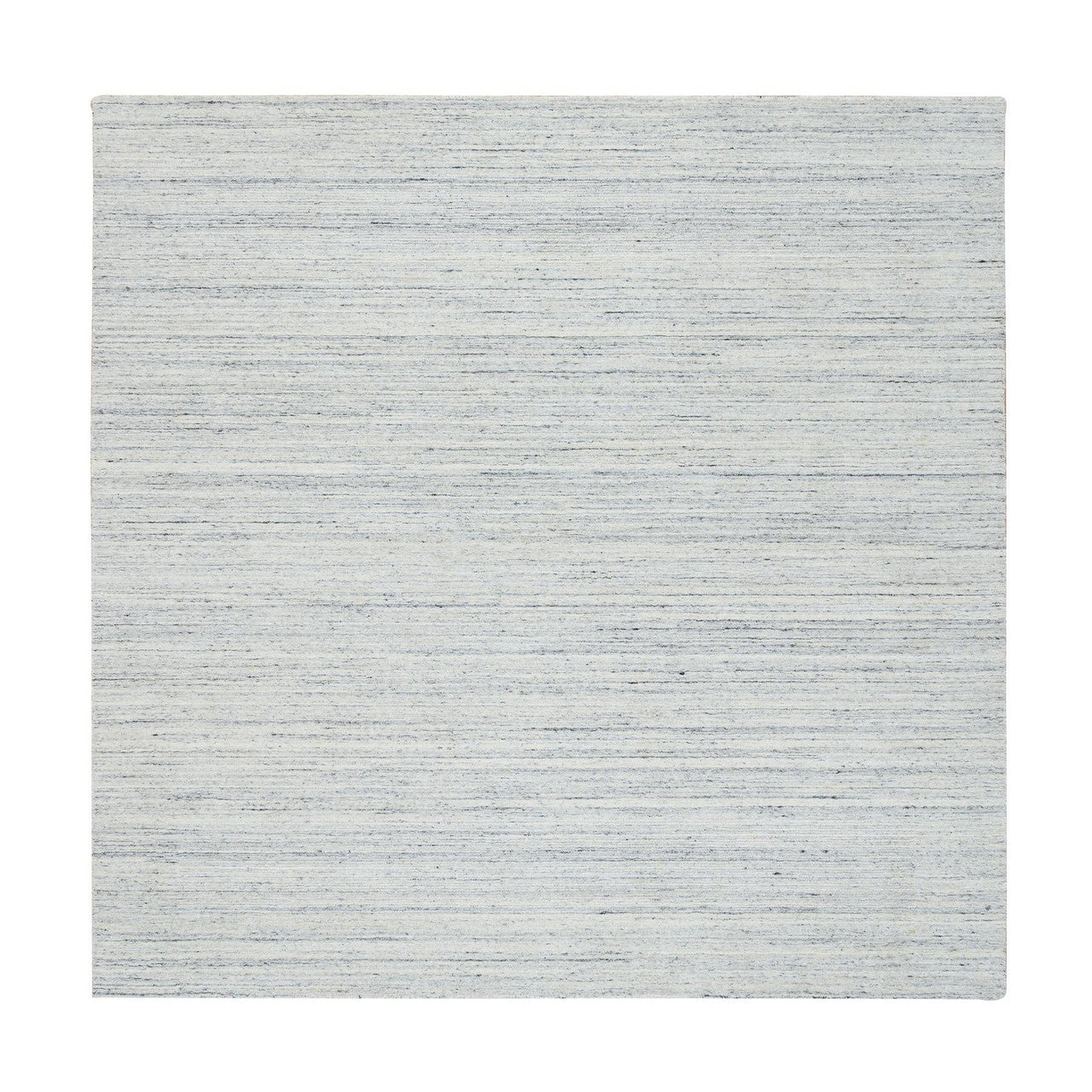 Ivory 8'0" x 8'0" Modern and Contemporary Handloom Wool Rug - Sku: O064788