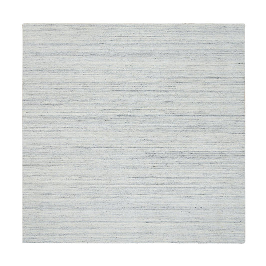 Modern and Contemporary Wool Hand Loomed Rug Ivory No Border 8.0X8.0 -O064788