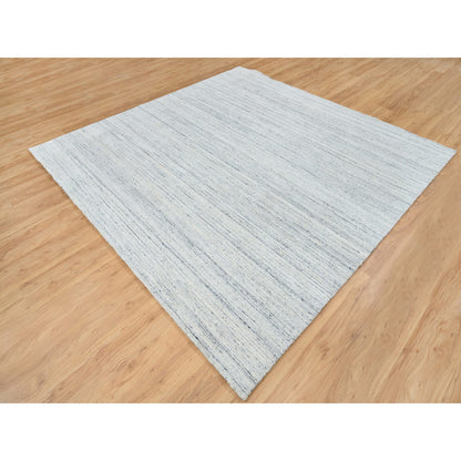 Modern and Contemporary Wool Hand Loomed Rug Ivory No Border 8.0X8.0 -O064788