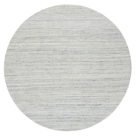 Modern and Contemporary Wool Hand Loomed Rug Ivory No Border 8.0X8.0 -O064794