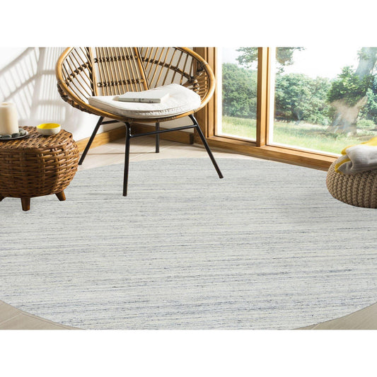 Modern and Contemporary Wool Hand Loomed Rug Ivory No Border 8.0X8.0 -O064794