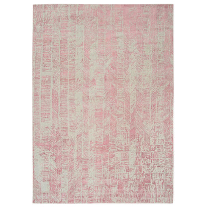 Transitional Wool & Silk Hand Loomed Rug Pink No Border 9.0X11.10 -O064807