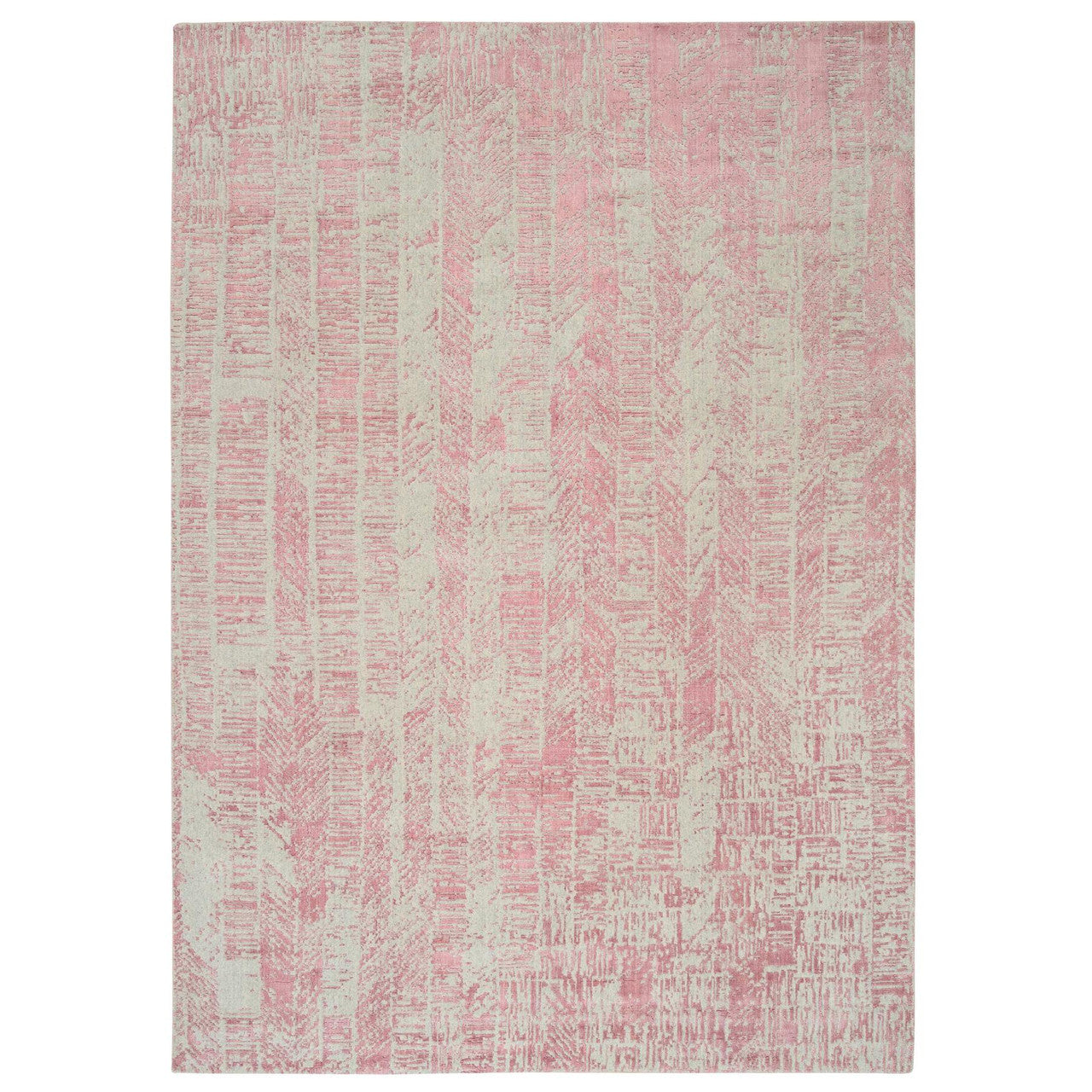 Pink 9'0" x 11'9" Transitional Handloom Wool/Silk Rug - Sku: O064809