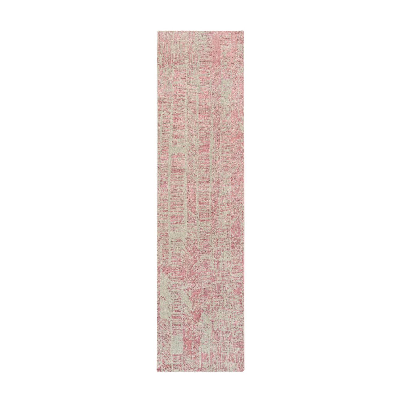 Pink 2'6" x 10'0" Transitional & Art Handloom Wool/Silk Rug - Sku: O064813