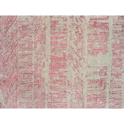 Transitional Wool & Art Silk Hand Loomed Rug Pink No Border 2.6X10.0 -O064814