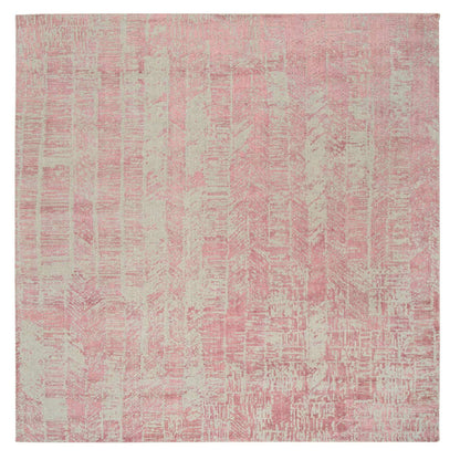 Transitional Wool & Art Silk Hand Loomed Rug Pink No Border 10.0X10.2 -O064815