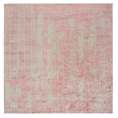 Transitional Wool & Art Silk Hand Loomed Rug Pink No Border 10.0X10.2 -O064815