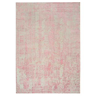 Transitional Wool & Silk Hand Loomed Rug Pink No Border 10.0X14.0 -O064817
