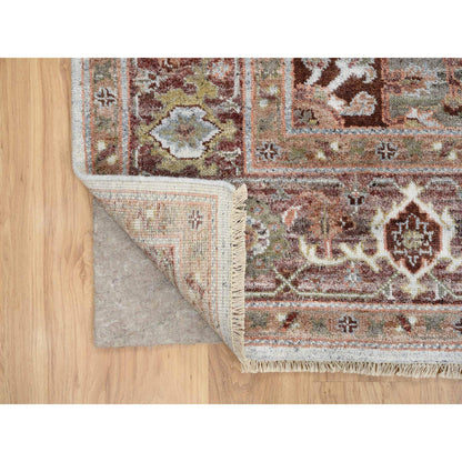 Tribal & Geometric Wool Hand Knotted Rug Red Light Brown 8.0X10.0 -O064820