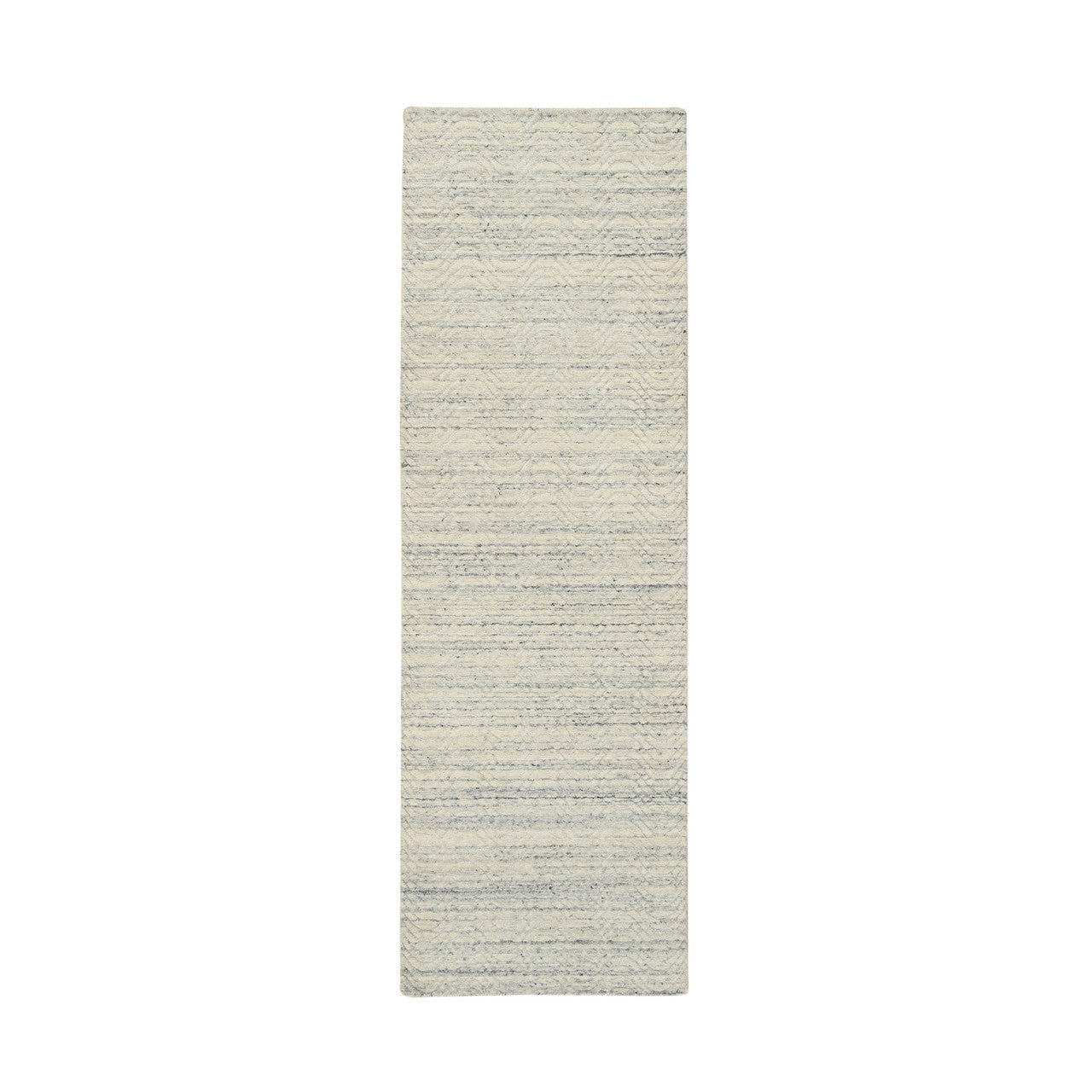 Beige 2'6" x 7'10" Modern and Contemporary Handloom Wool Rug - Sku: O064826