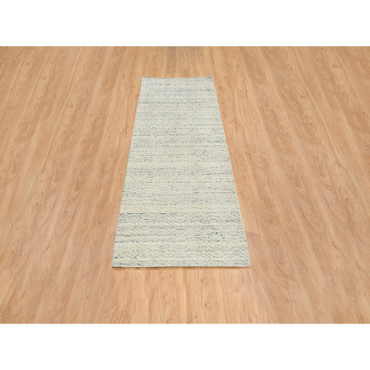 Modern and Contemporary Wool Hand Loomed Rug Beige No Border 2.6X7.10 -O064826