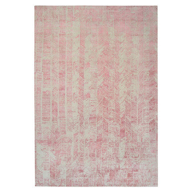 Transitional Wool & Art Silk Hand Loomed Rug Pink No Border 11.10X17.10 -O064836