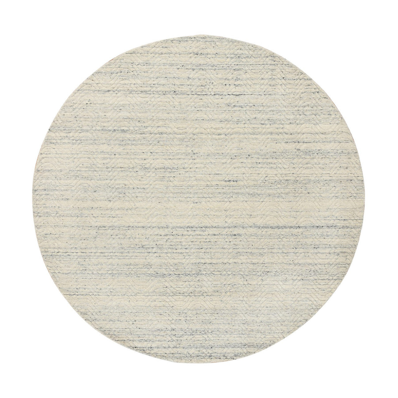 Beige 6'0" x 6'0" Modern and Contemporary Handloom Wool Rug - Sku: O064838