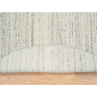 Modern and Contemporary Wool Hand Loomed Rug Beige No Border 6.0X6.0 -O064838