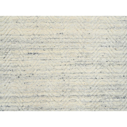 Modern and Contemporary Wool Hand Loomed Rug Beige No Border 6.0X6.0 -O064838