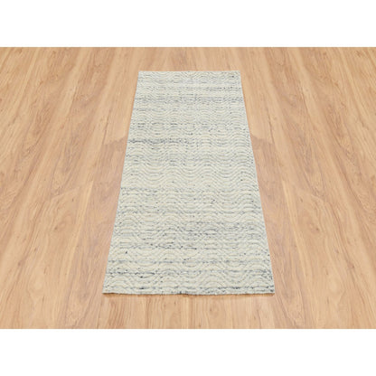 Modern and Contemporary Wool Hand Loomed Rug Beige No Border 2.6X6.0 -O064839