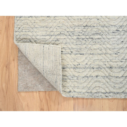 Modern and Contemporary Wool Hand Loomed Rug Beige No Border 2.6X6.0 -O064840